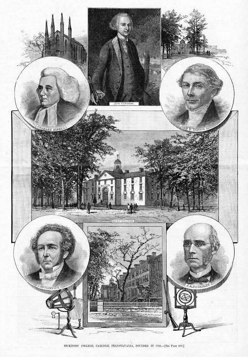 DICKINSON COLLEGE CARLISLE PENNSYLVANIA 1883 NISBET DURBIN McCLINTOCK McCAULEY