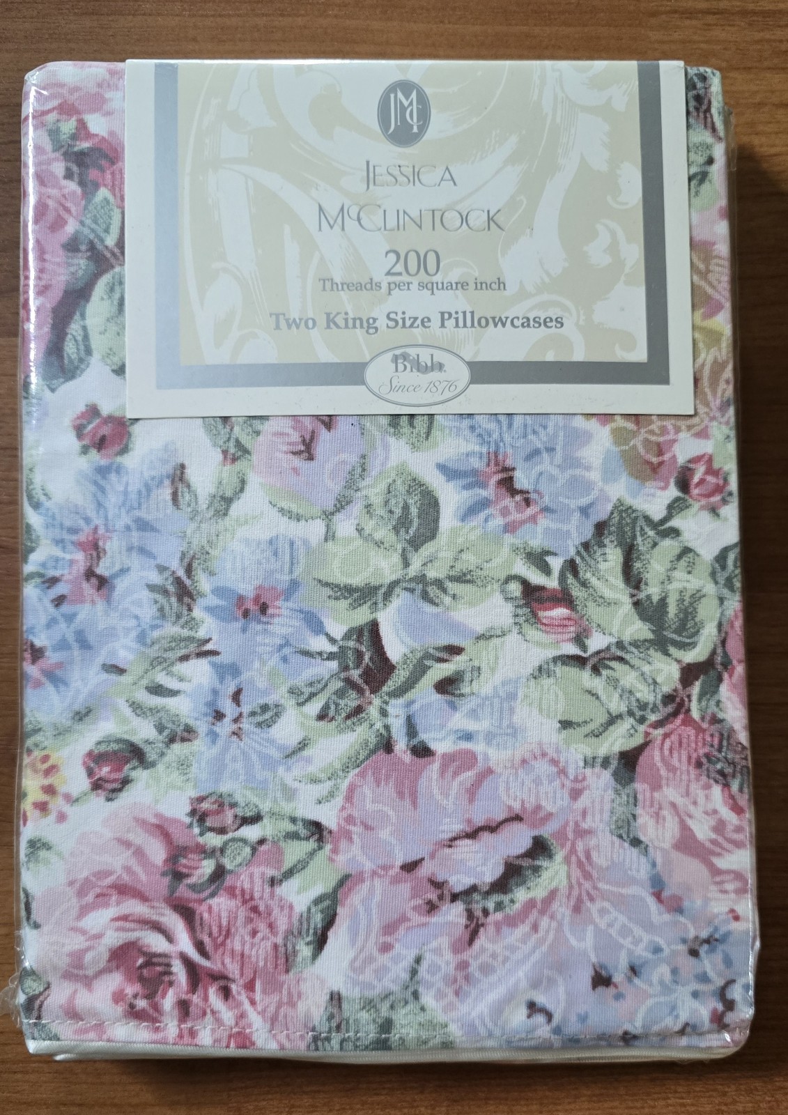 Vintage Jessica McClintock King Pillowcases Set of 2 Floral Cottagecore NIP USA