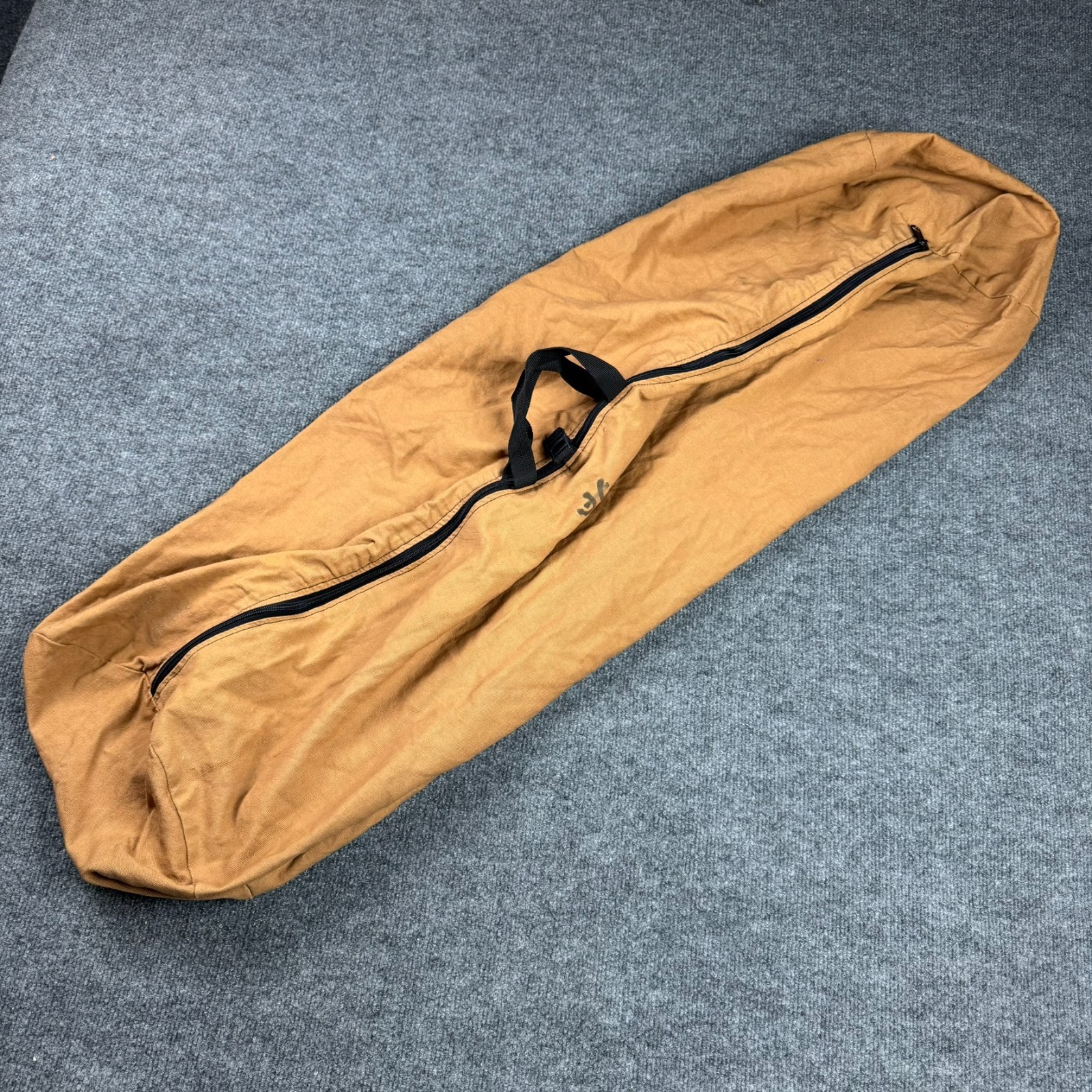 Vintage Carhartt Duck Canvas Duffle Bag Brown Large Equipment Zippered Case 40