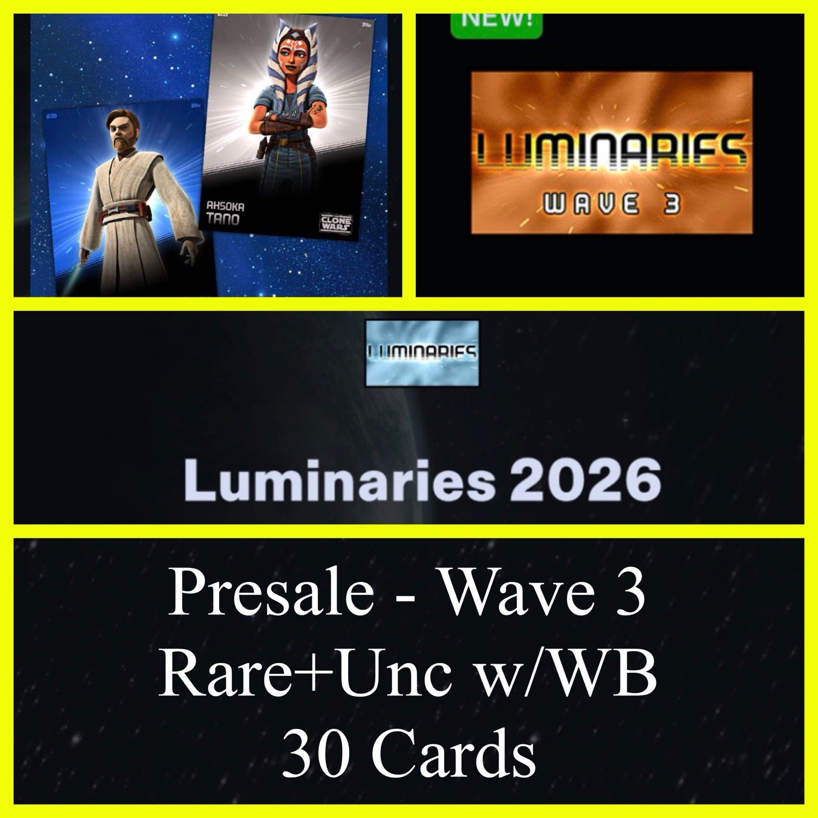 PRESALE-WAVE 3 LUMINARIES 26-RARE+U w/WB 30 CARD SET-TOPPS STAR WARS CARD TRADER PRESALE-WAVE 3 LUMINARIES 26-RARE+U w/WB 30 CARD SET-TOPPS STAR WARS CARD TRADER