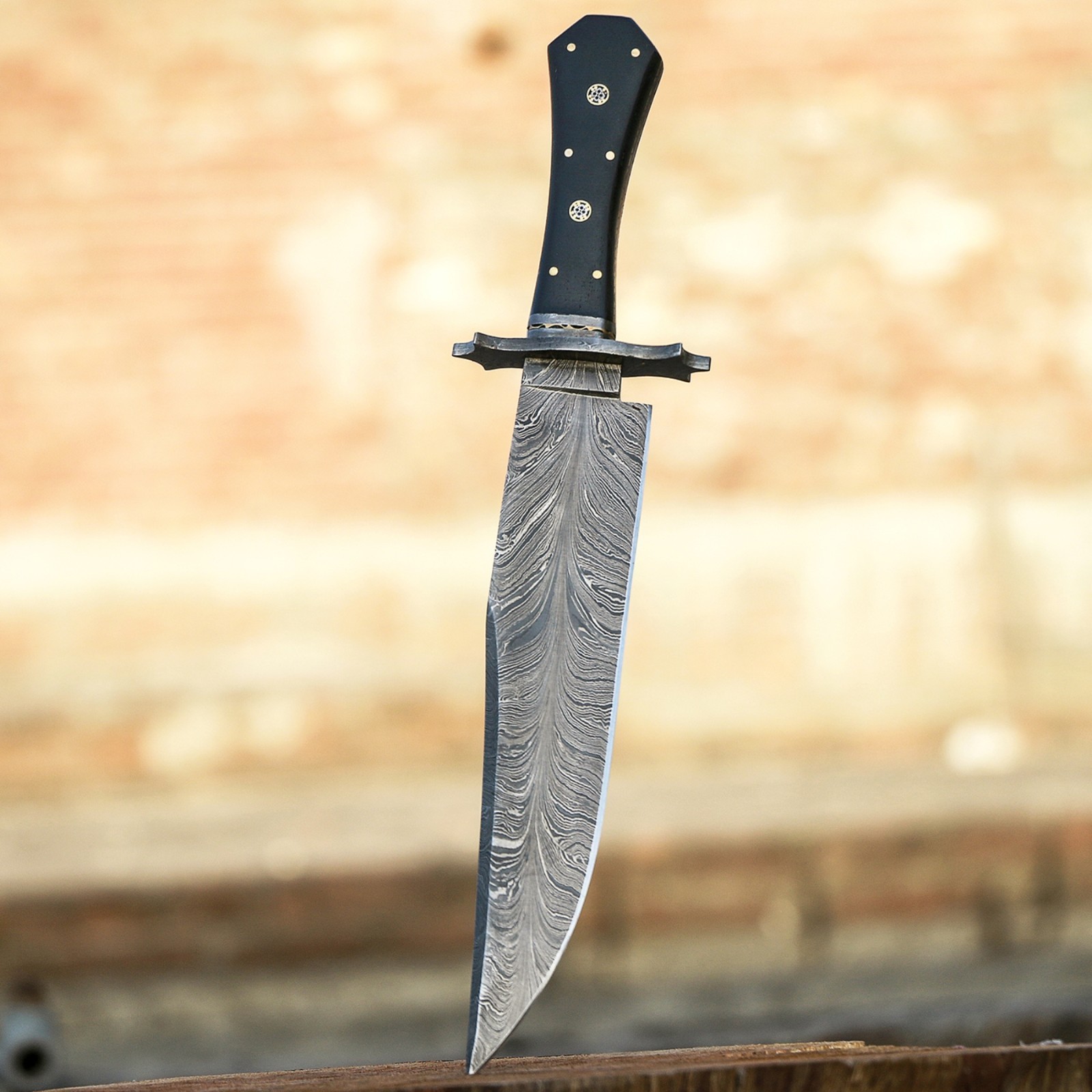 Custom Handmade Damascus Survival Large Hunting Bowie Knife 15 Inch Full Tang Custom Handmade Damascus Survival Large Hunting Bowie Knife 15 Inch Full Tang
