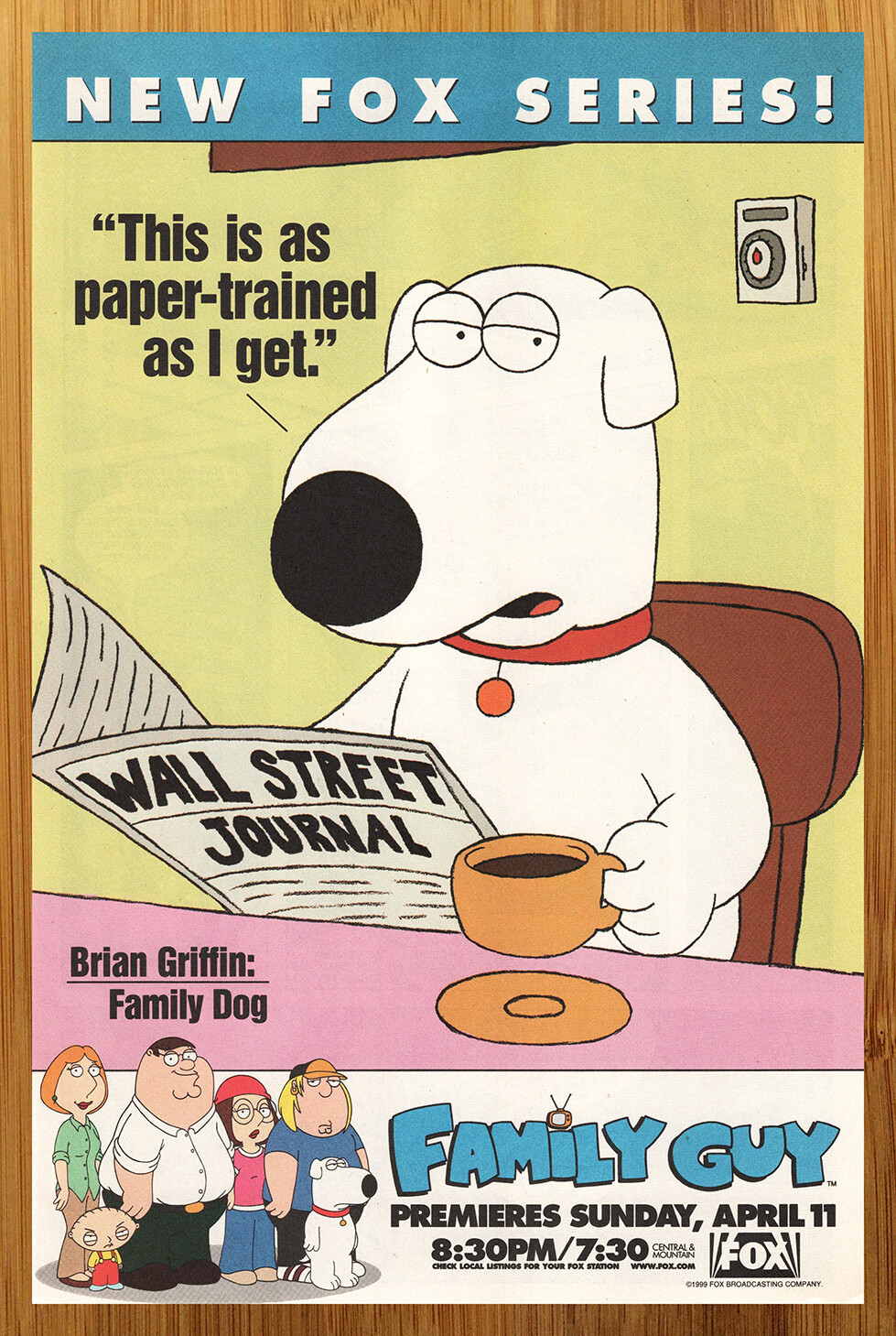 1999 Family Guy TV Series Promo Vintage Print Ad/Poster Retro Cartoon Fox 90s 