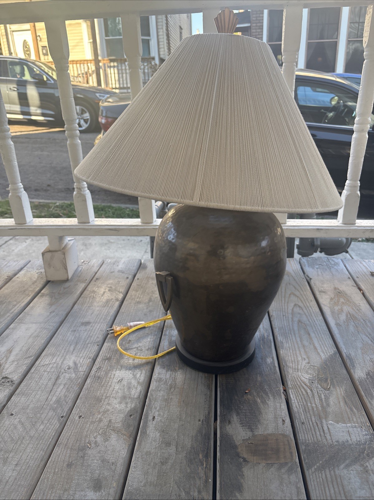 vintage hammered heavy brass