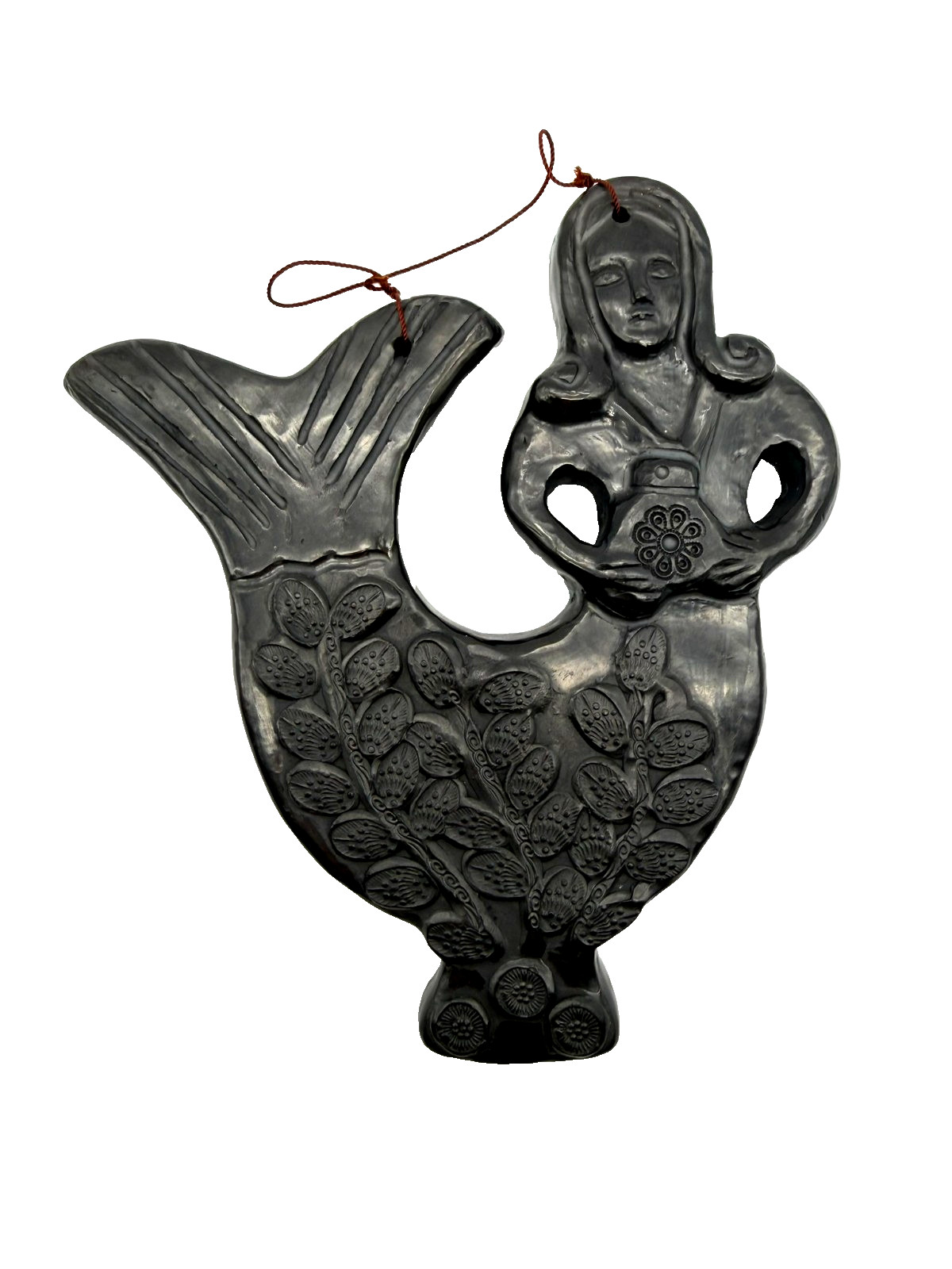 Barro Negro Black Clay Pottery Mermaid Wall Plaque Oaxaca Mexico Folk Art Barro Negro Black Clay Pottery Mermaid Wall Plaque Oaxaca Mexico Folk Art