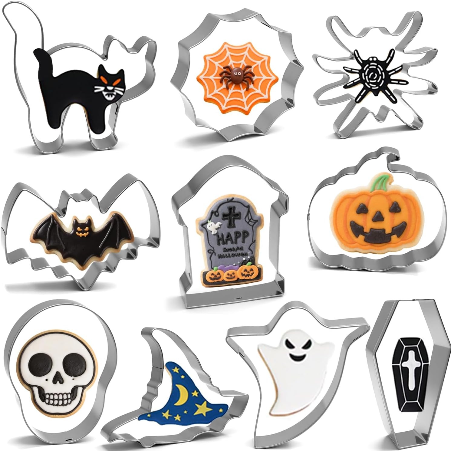 Halloween Cookie Cutters Variety Pack, Set of 10 Halloween Cookie Cutters Variety Pack, Set of 10