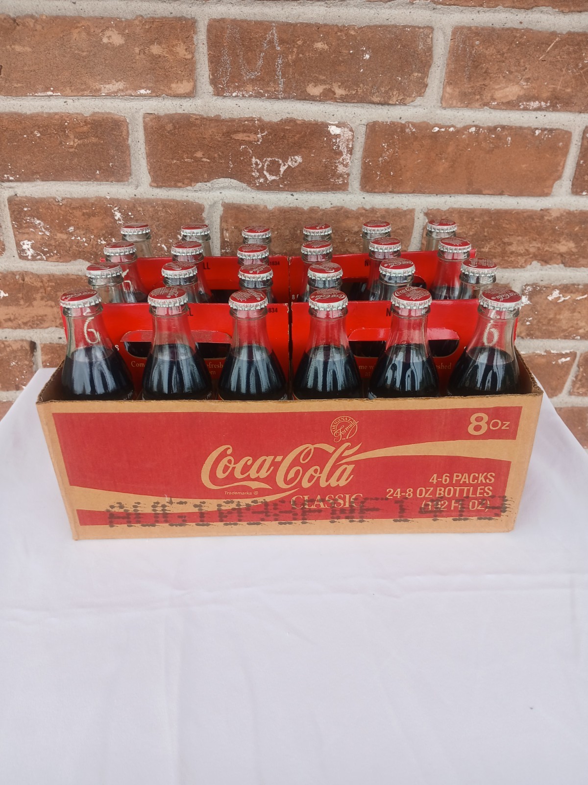 Vintage 1997 Coca Cola Christmas 8oz Glass Bottles Full Case 24 Pack 4 Six Packs