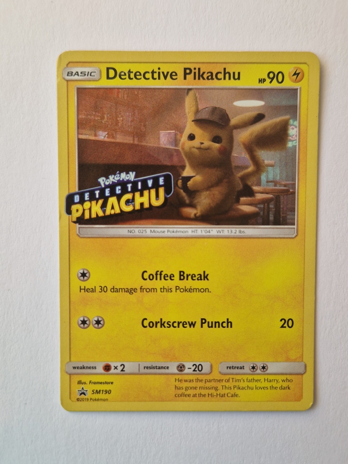 Pokemon Detective Pikachu Stamped Holo SM190 Card MP