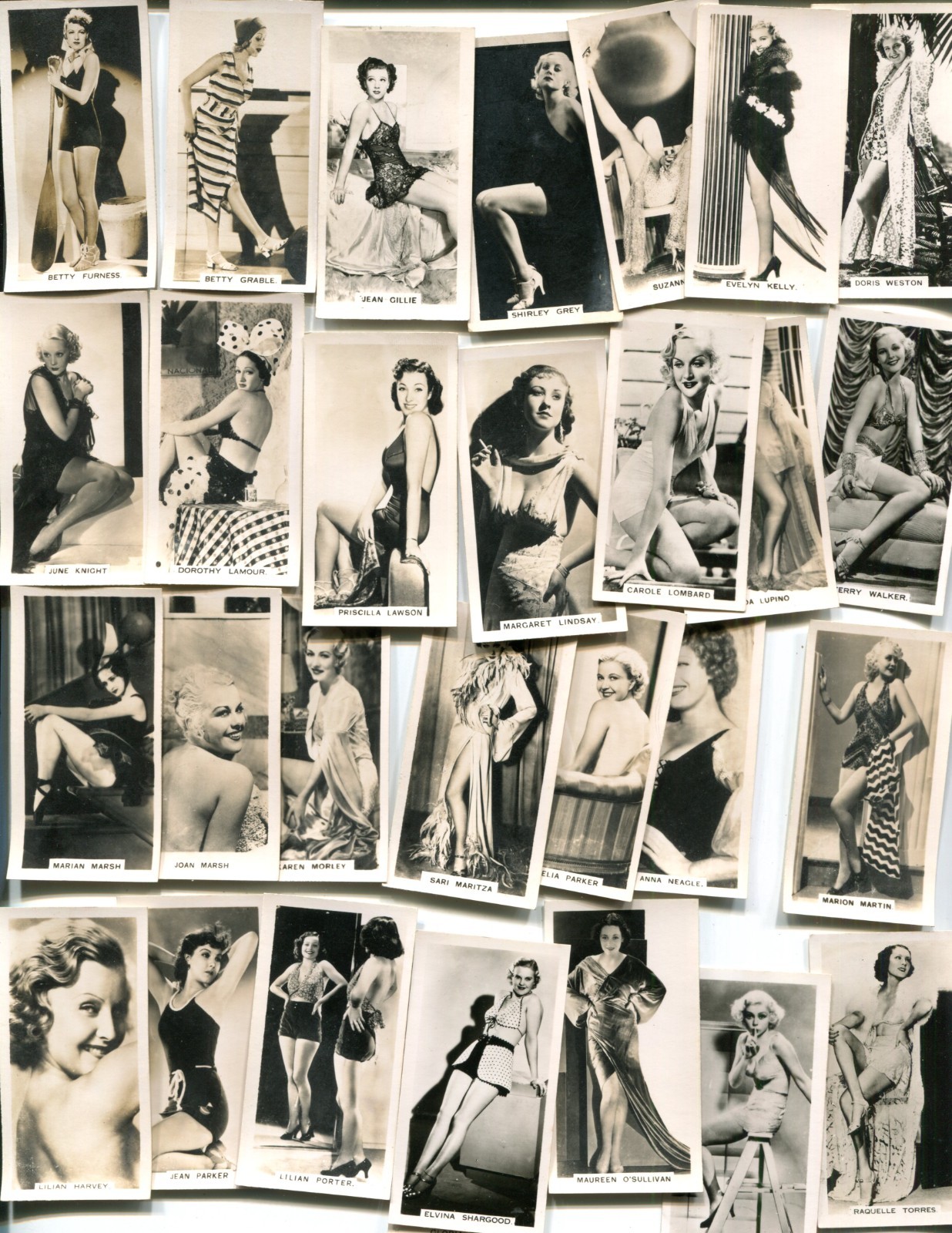 1938 CARRERAS LTD. FILM STARS 54 DIFFERENT TOBACCO CARD SET
