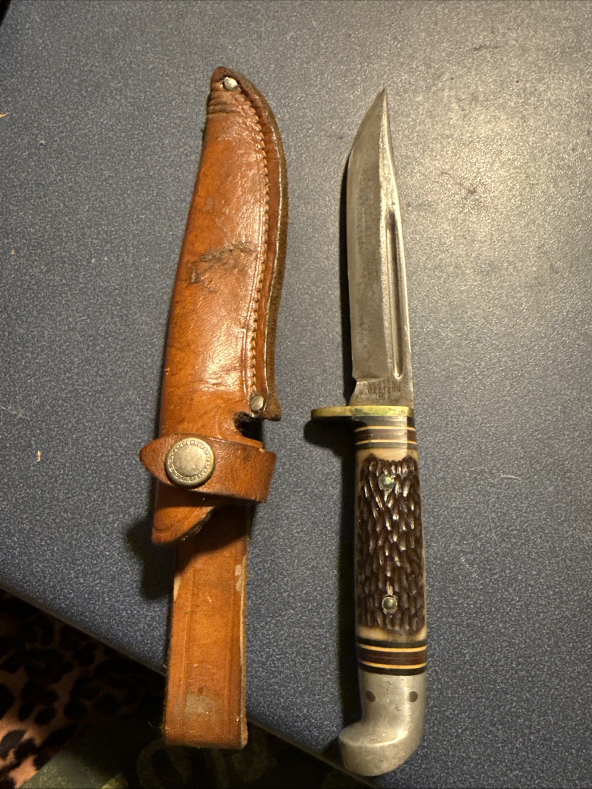 VINTAGE WESTERN USA S 648B BIRD AND TROUT FIXED BLADE HUNTING SKINNING KNIVES