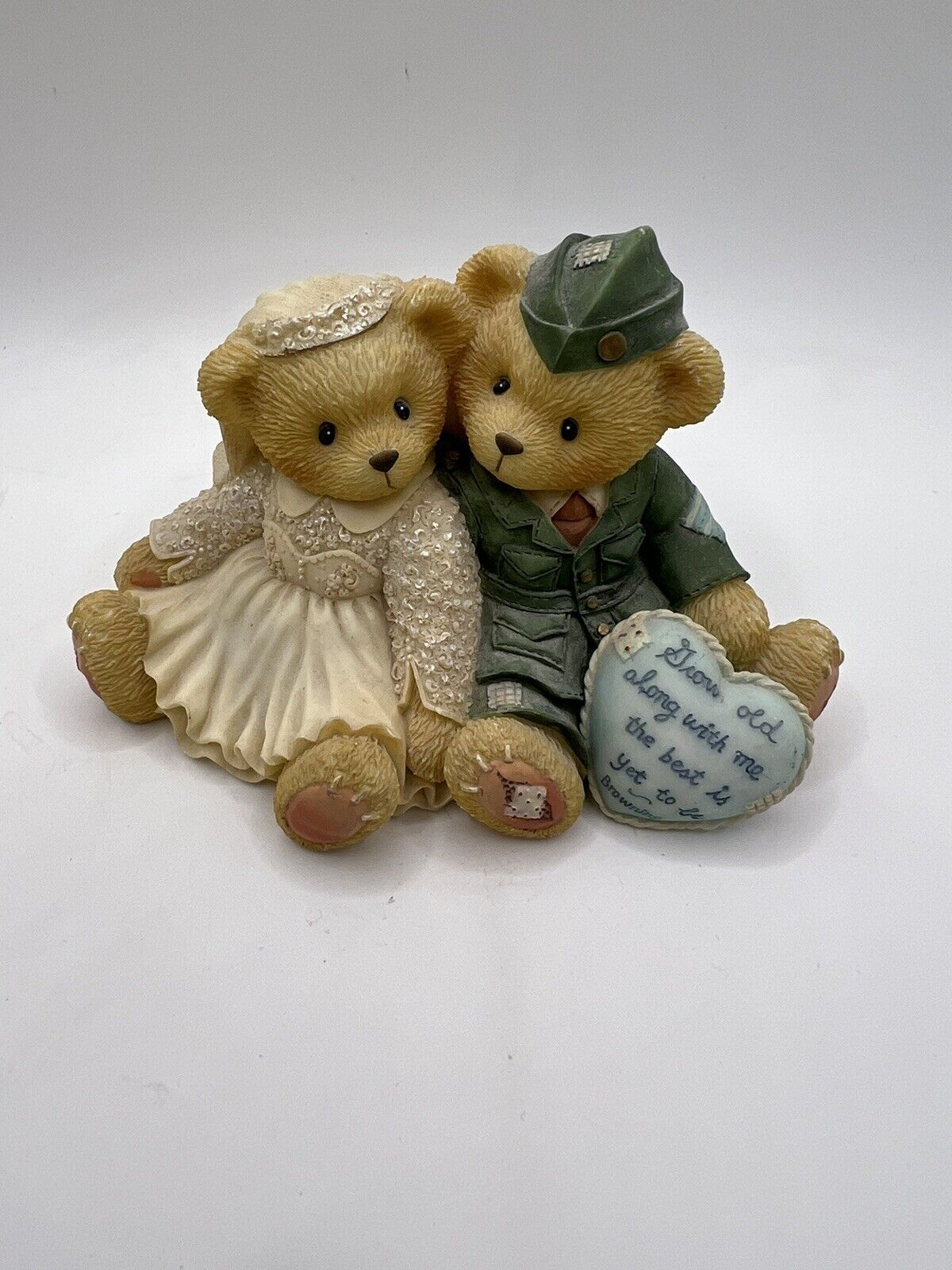1997 Cherished Teddies Bear Figurine Forever Yours Military Wife Bride Soldier