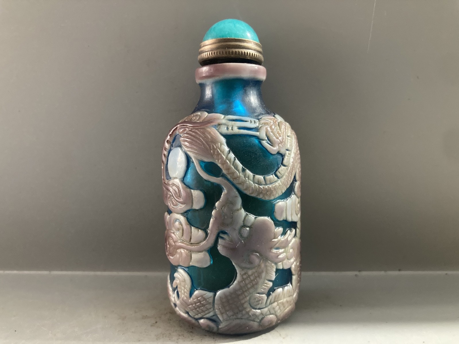 Collection Chinese Coloured Glaze Carved Exquisite Dragon Statue Bottle Collection Chinese Coloured Glaze Carved Exquisite Dragon Statue Bottle
