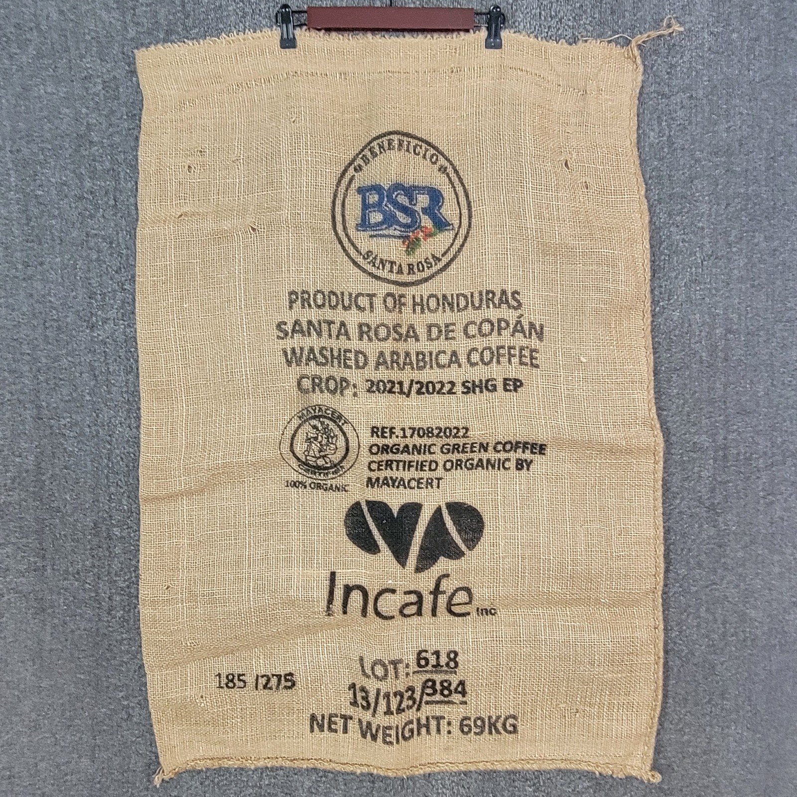 Beneficio Santa Rosa Arabica Honduras Organic Coffee Bean Burlap Sack Jute Bag