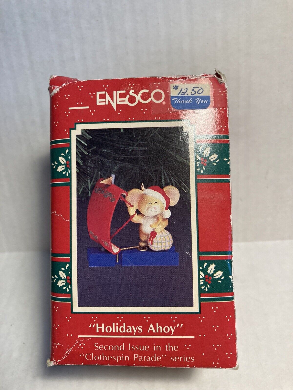 Vintage 1991 Enesco 'Holidays Ahoy' Christmas Ornament #568368