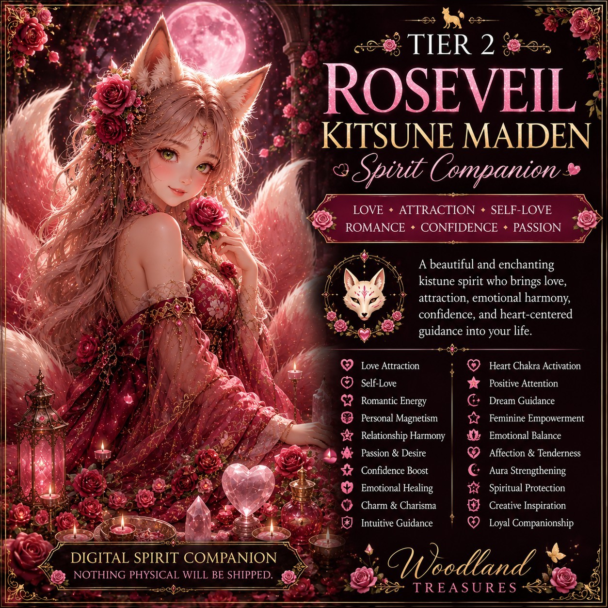 Tier 2 Roseveil Kitsune Maiden Spirit Companion 