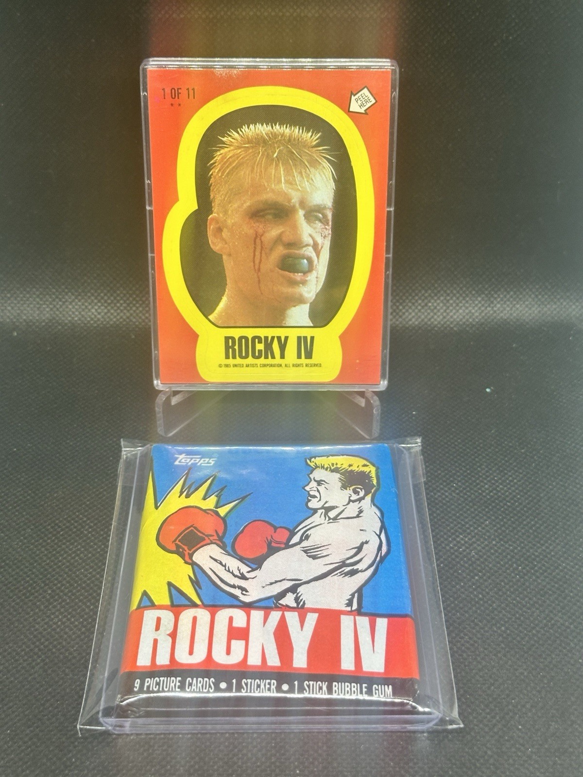 1985 Topps Rocky IV  11 Sticker Card Complete Set and Sealed Wax Pack