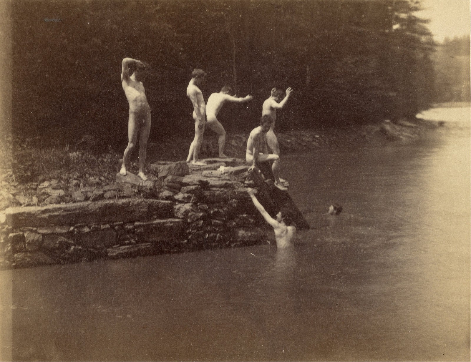 Thomas Eakins Swimming Hole 1885 Vintage Photo Reprint Wall Art Thomas Eakins Swimming Hole 1885 Vintage Photo Reprint Wall Art
