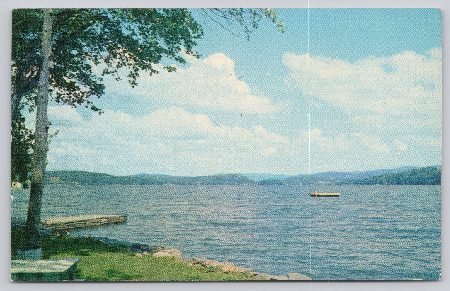 Lake Bomoseen Vermont Vintage Photochrome Postcard by Warren E. Case Lake Bomoseen Vermont Vintage Photochrome Postcard by Warren E. Case