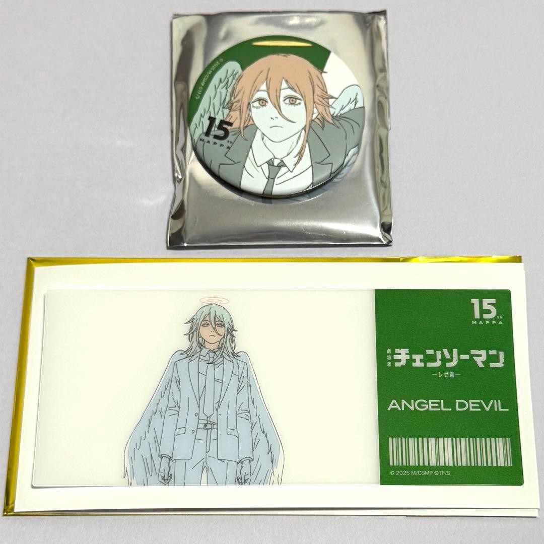 MAPPA Exhibition Chainsaw Man Angel Devil Can Badge Clear Card Original Drawing