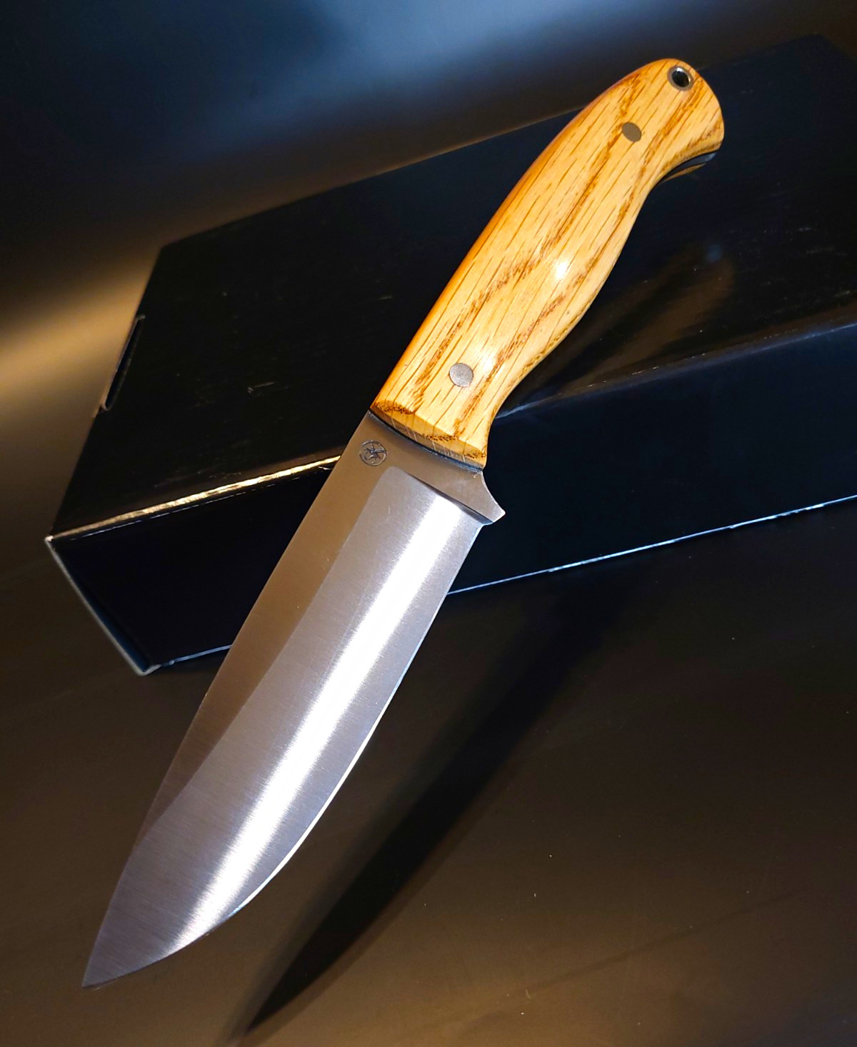Handmade Hunting Knife 80CrV2 Red Oak G10 Full Tang Skelton SK-023