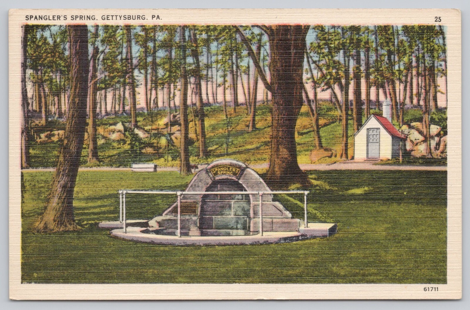 Postcard Spangler\'s Creek Gettysburg PA