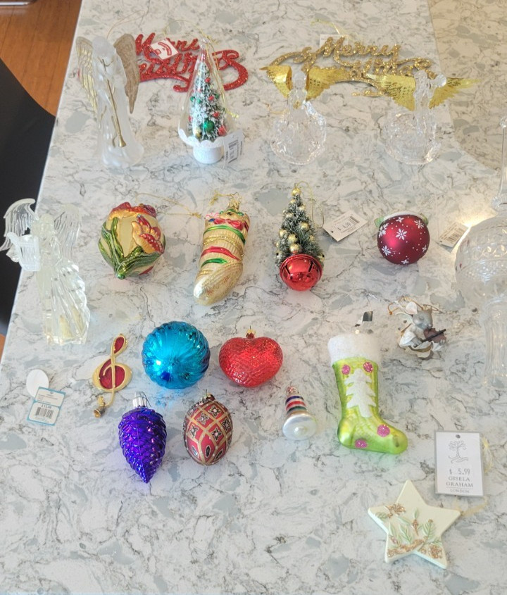 New Christmas Tree Angel Stocking Heart Ball Mercury Glass Ornament Lot of 21 New Christmas Tree Angel Stocking Heart Ball Mercury Glass Ornament Lot of 21