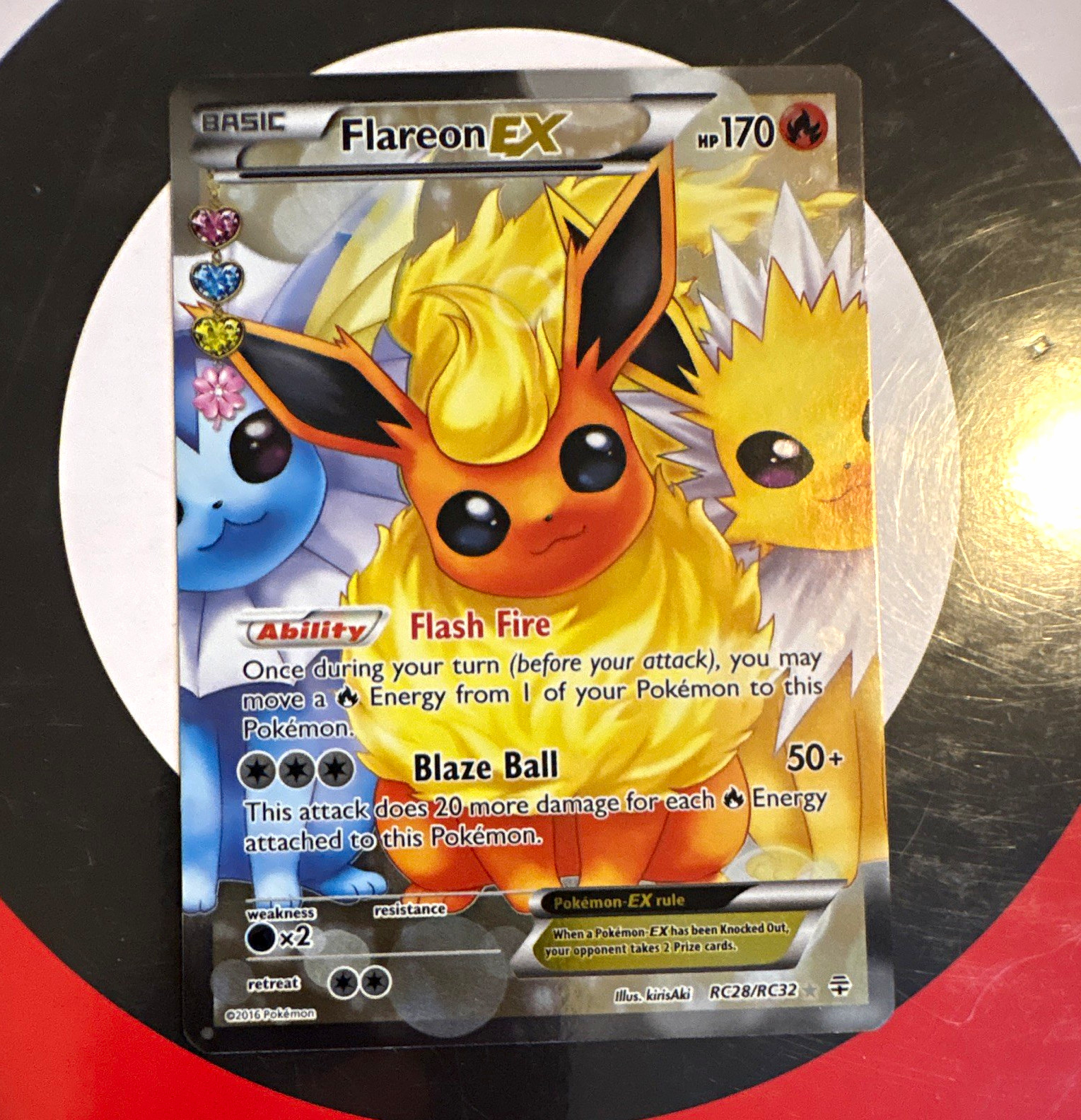 Pokémon Flareon EX RC28/RC32 Generations Radiant Collection Full Art Holo Pokémon Flareon EX RC28/RC32 Generations Radiant Collection Full Art Holo