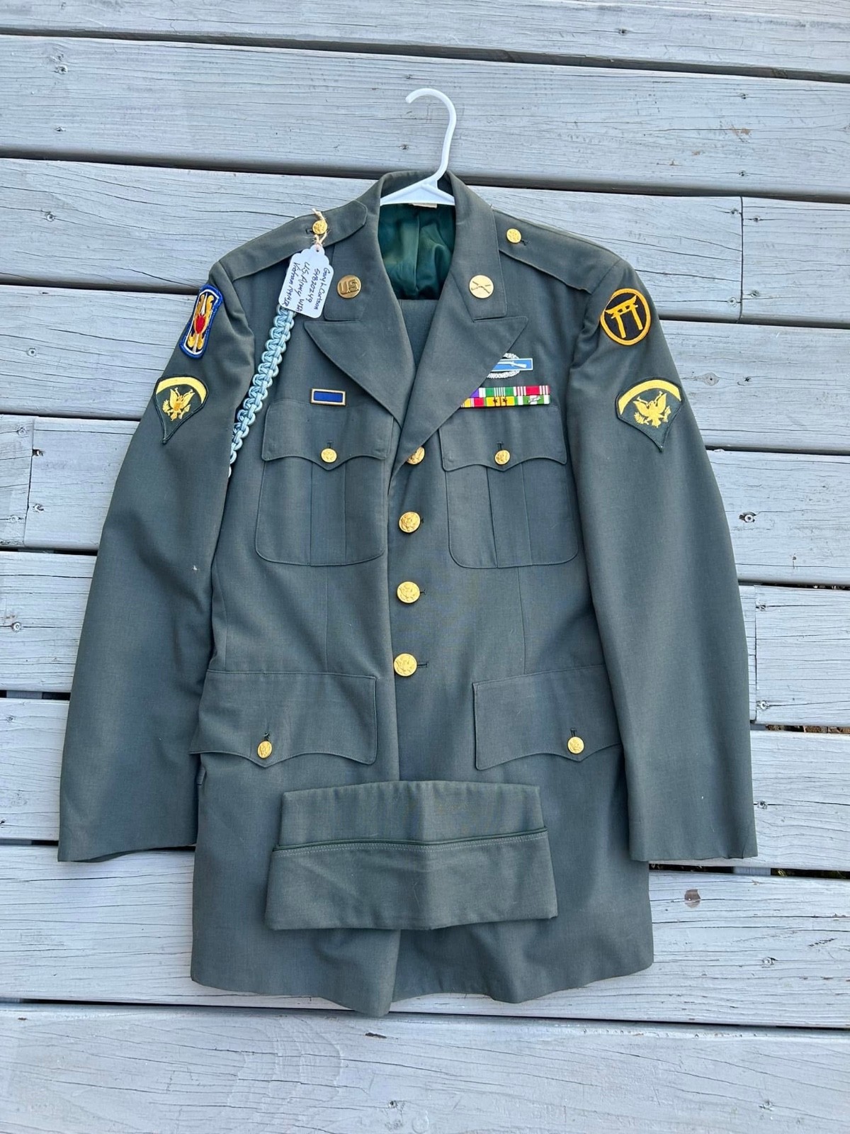 ID\'d US Army Vietnam War Dress Greens Uniform WIA Military