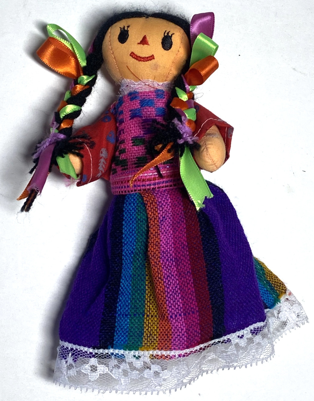 Authentic Muñeca Lelé Mexican Handmade Rag Doll - Traditional Otomi Folk Art