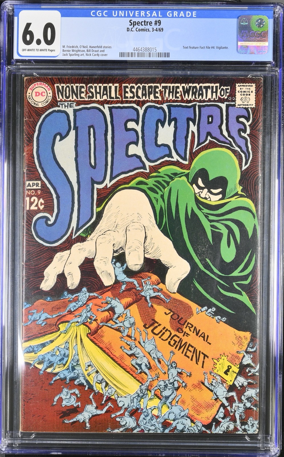 The Spectre #9 CGC 6.0 Off-White/White Pages Nick Cardy Bernie Wrightson 1969