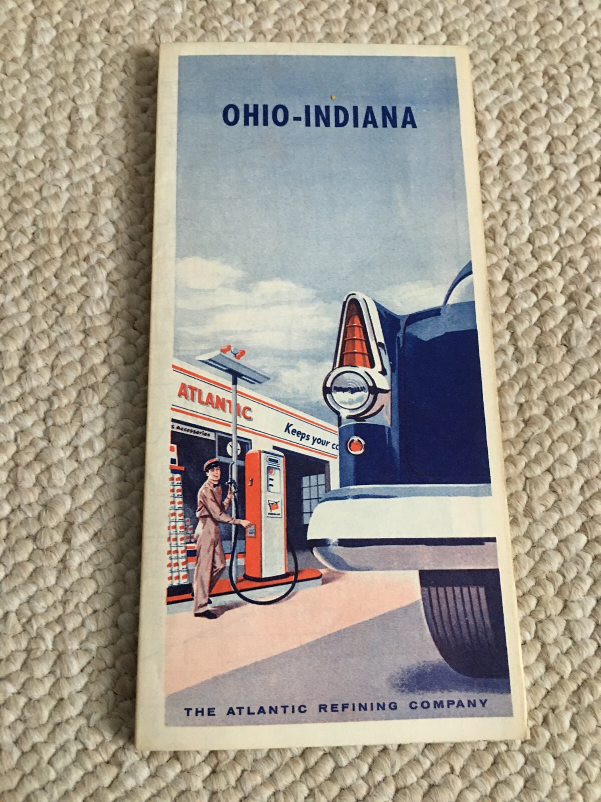 1956 Atlantic Ohio/Indiana Vintage Road Map 