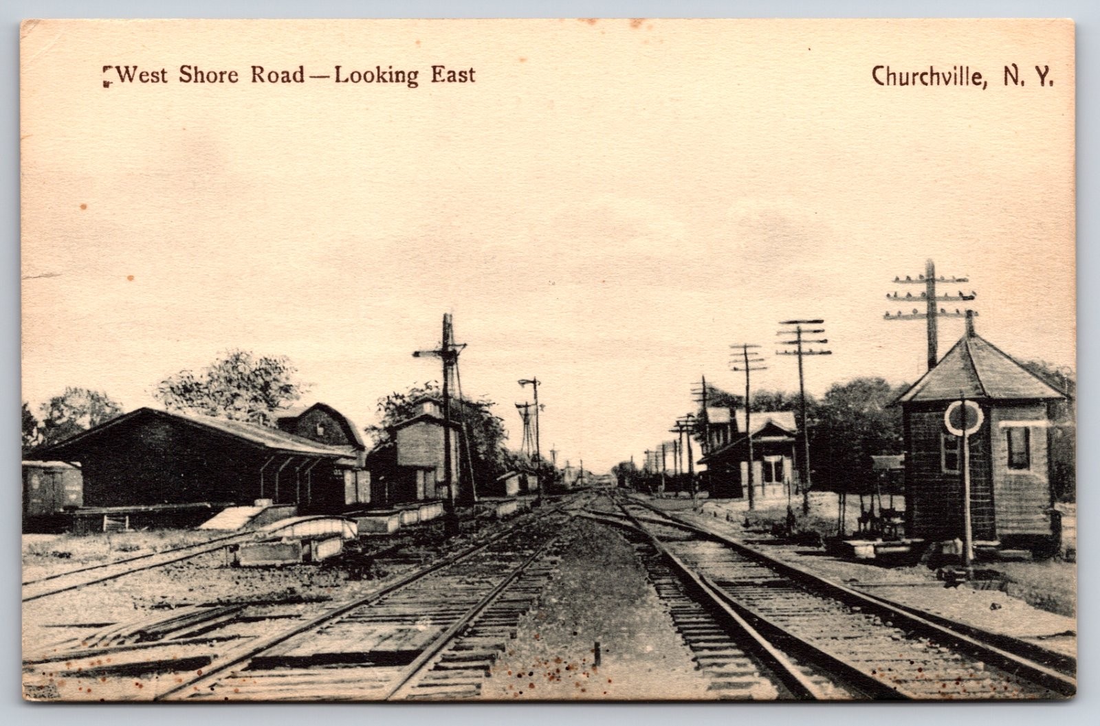 Churchville Riga New York West Shore Road Railroad Depot Postcard Churchville Riga New York West Shore Road Railroad Depot Postcard