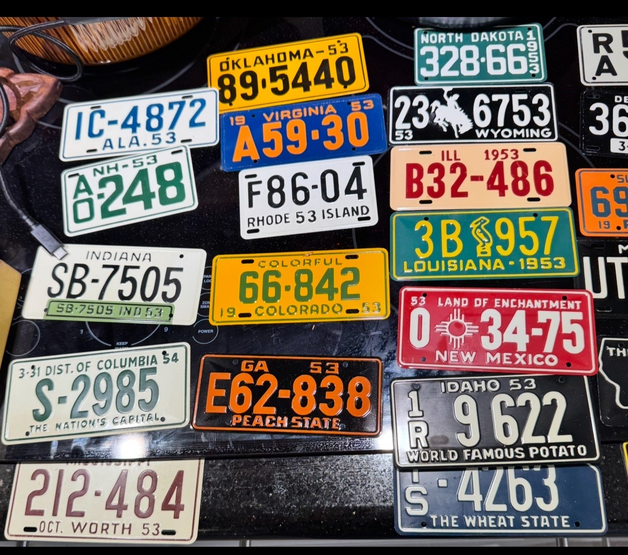 1953-54 Wheaties General Mills Mini License Plates 48 States + DC Complete Set