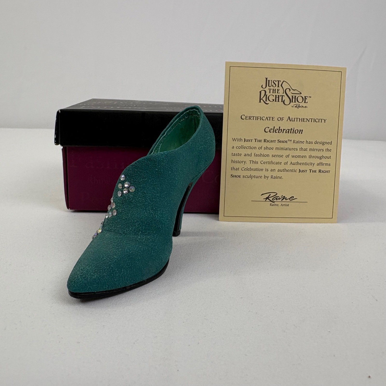 Vintage Just The Right Shoe By Raine Celebration Parkwest 25200 2000 COA Box