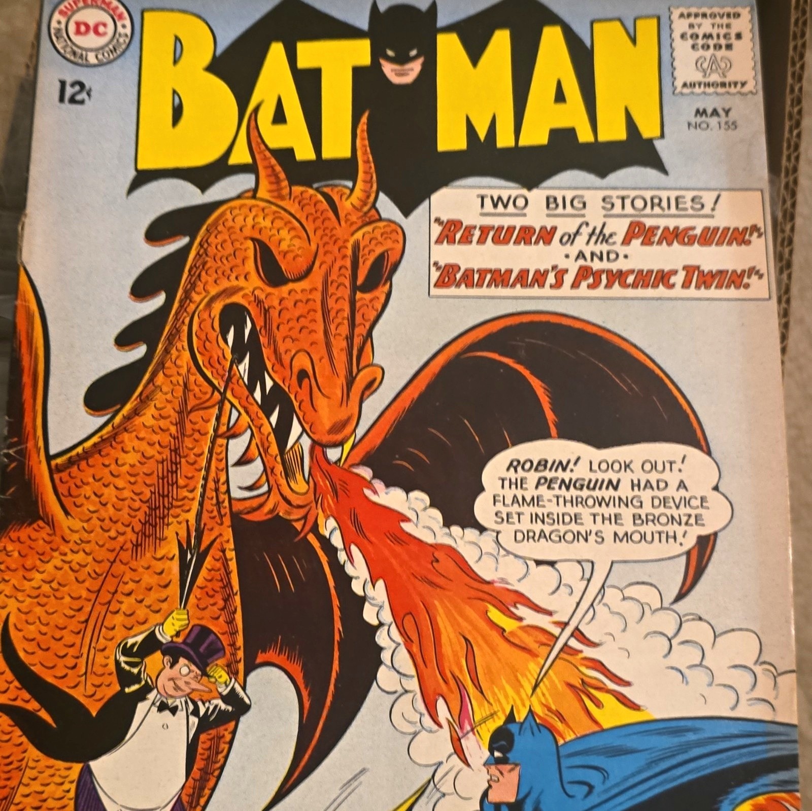 DC Comics Batman #155 (1963) Silver Age Color Single Issue Batman Robin Penguin