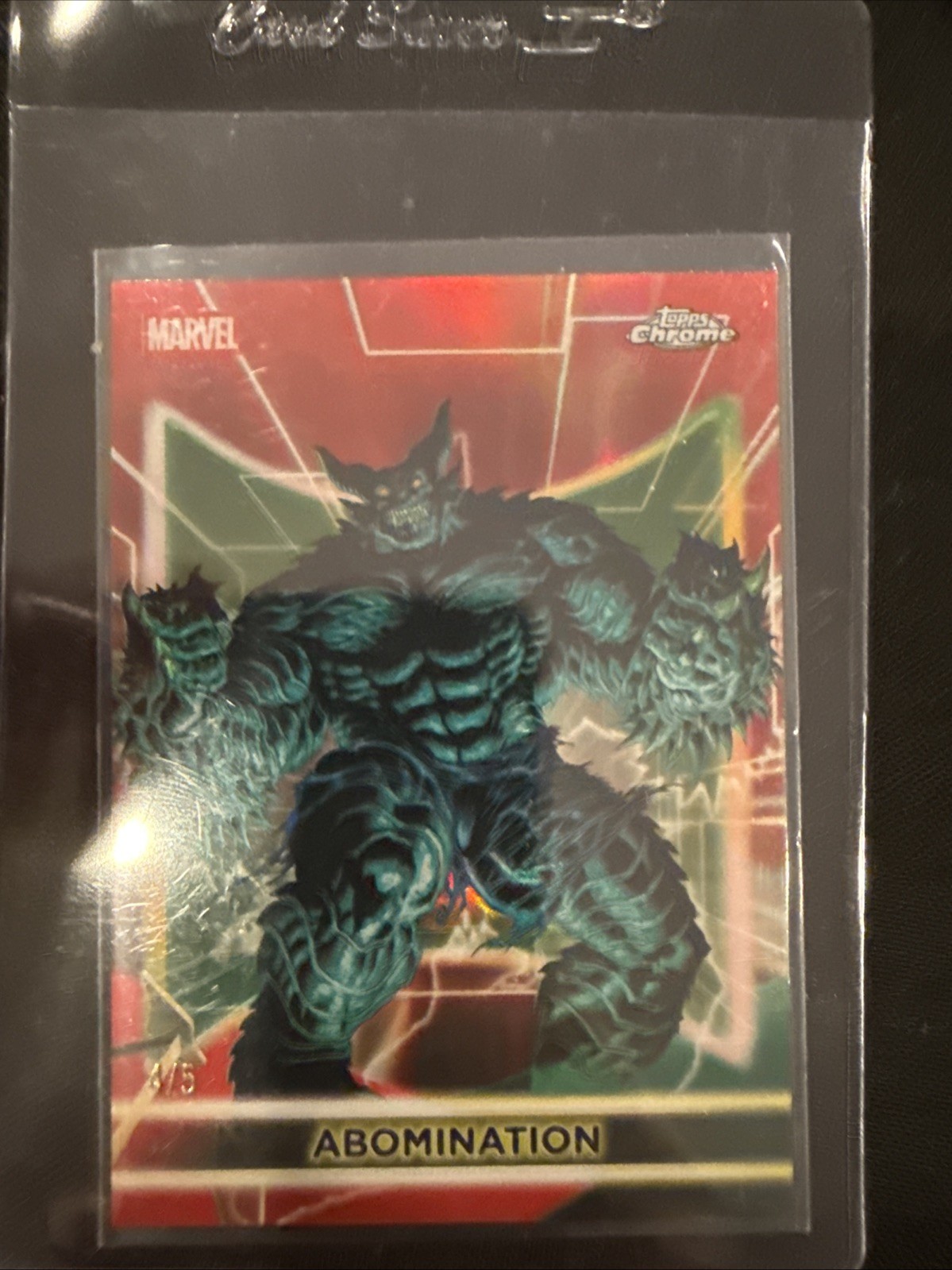 2026 Topps CHROME Marvel Neon Abomination Red /5 SSP