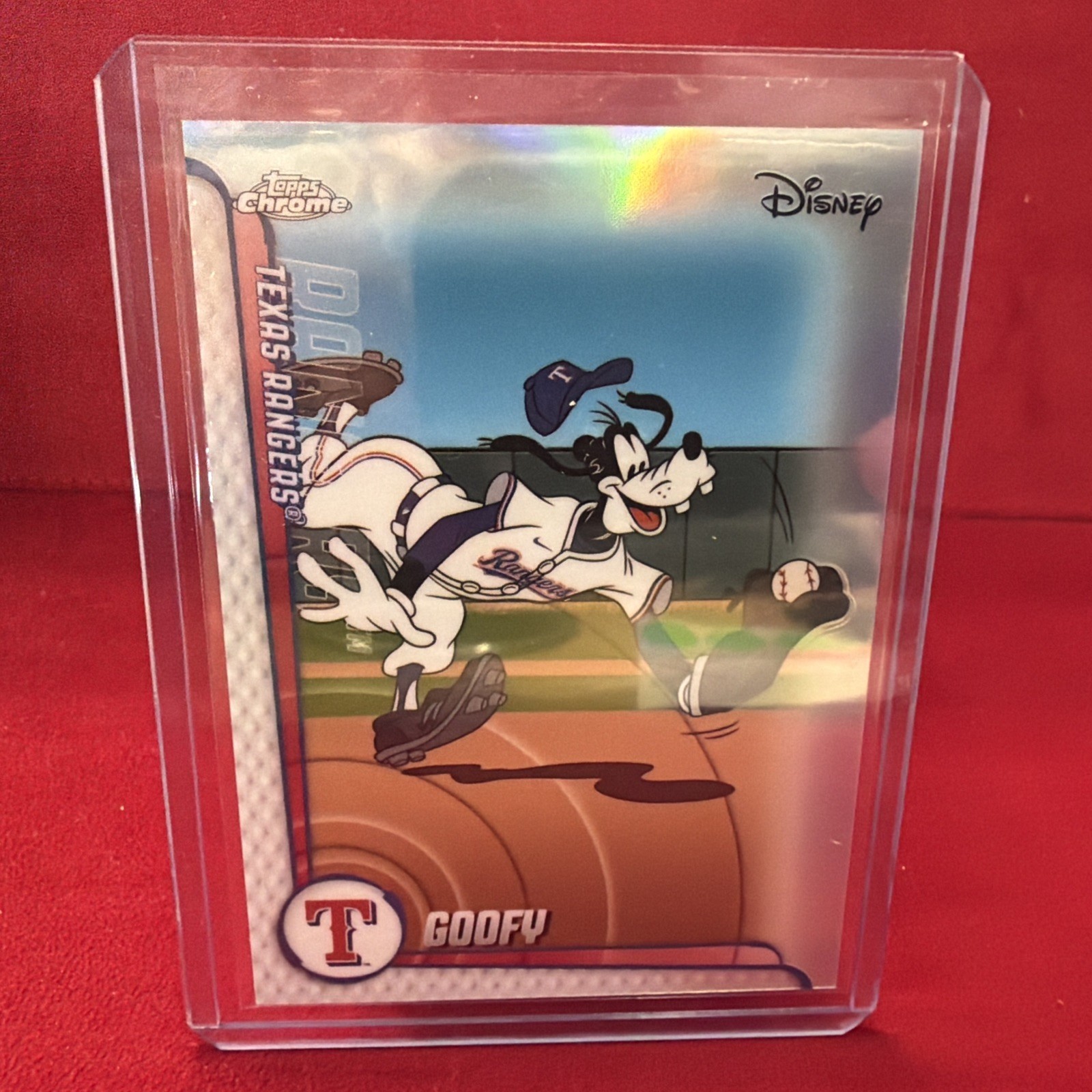 2026 Topps Chrome Disney Goofy MLB #MLBH-40 Texas Rangers SSP Silver 2026 Topps Chrome Disney Goofy MLB #MLBH-40 Texas Rangers SSP Silver