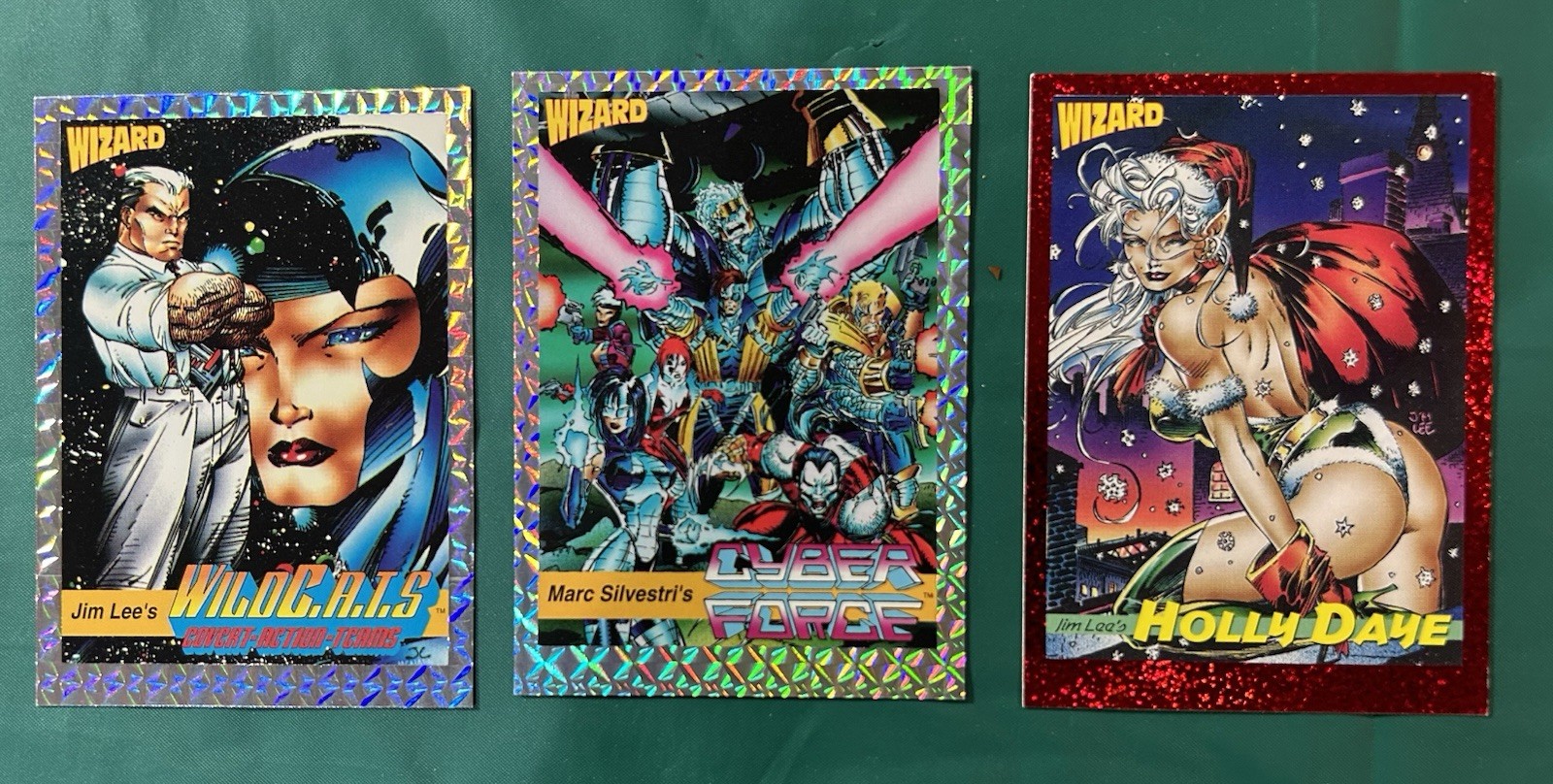 Wizard Holo Foil Cards Lot WildC.A.T.s Cyber Force Holly Dayle Jim Lee-1992-93 Wizard Holo Foil Cards Lot WildC.A.T.s Cyber Force Holly Dayle Jim Lee-1992-93