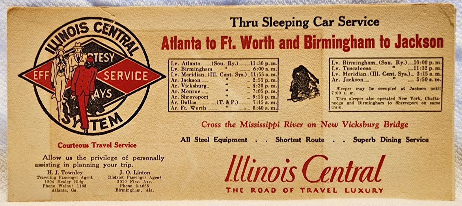 Railroad Blotter Illinois Central System Thru Sleeping Car Service 4279 Railroad Blotter Illinois Central System Thru Sleeping Car Service 4279