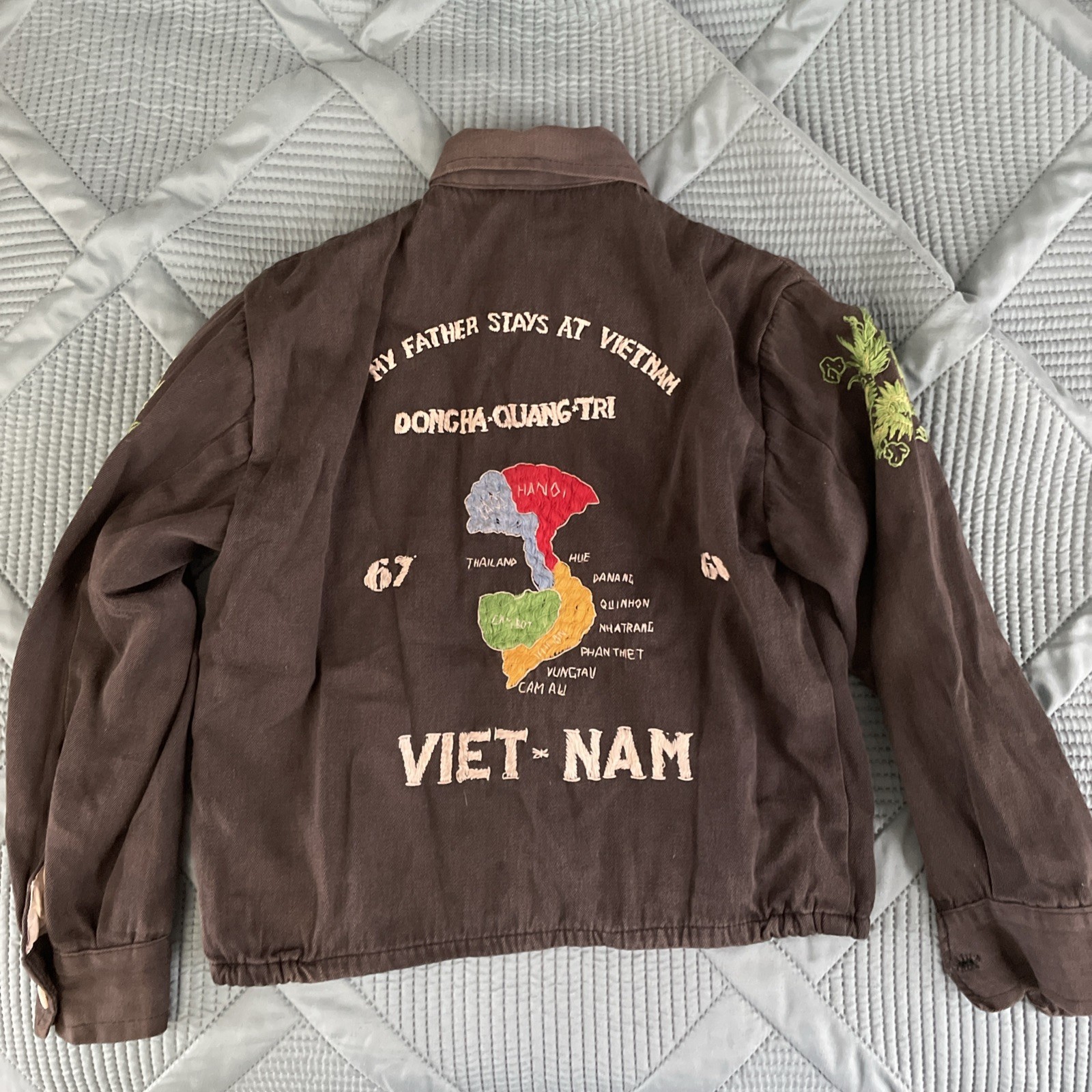 VTG Vietnam War Souvenir Child Jacket Danang 67- 68 My Father Stays at Vietnam