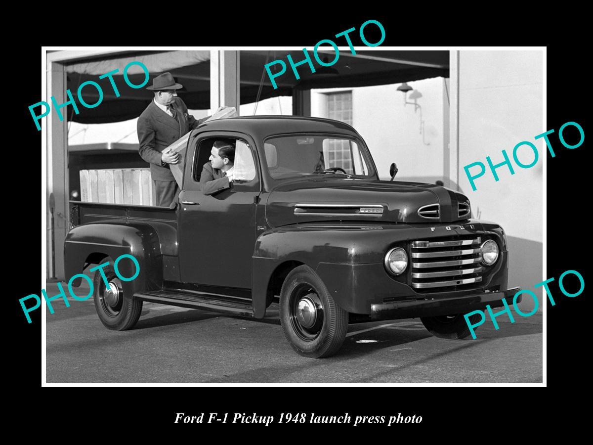 OLD LARGE HISTORIC PHOTO OF 1948 FORD F-1 PICKUP TRUCK LAUCH PRESS PHOTO 1
