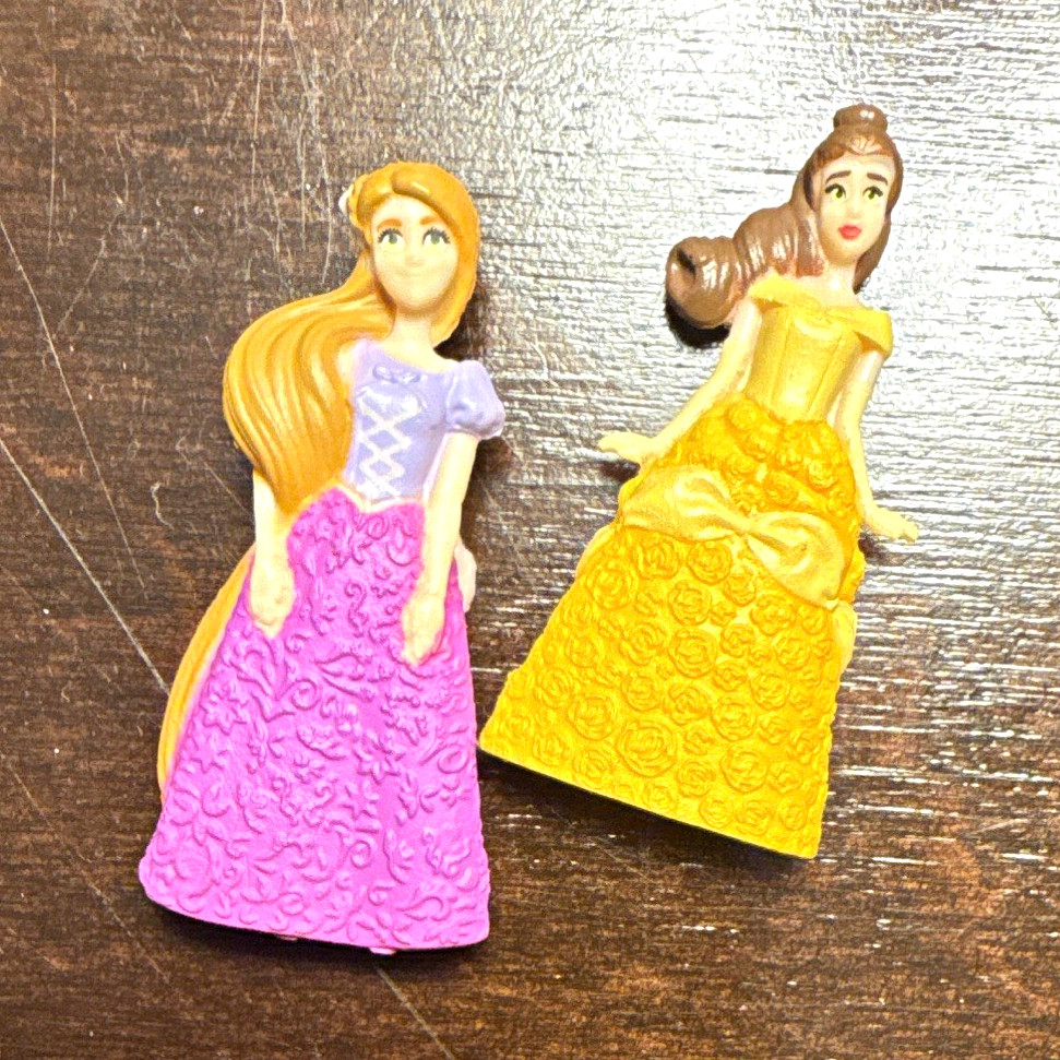Disney Princess Mini Figurines Lot of 2 Rapunzel & Belle Under 3\