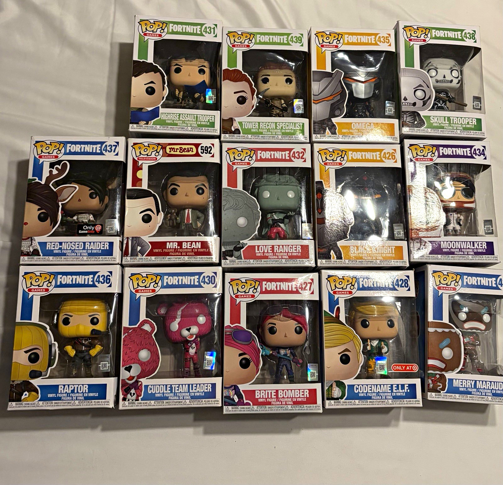 Funko Pop Vinyl Mixed Lot 12 Fortnite & Mr. Bean Boxed Exclusives