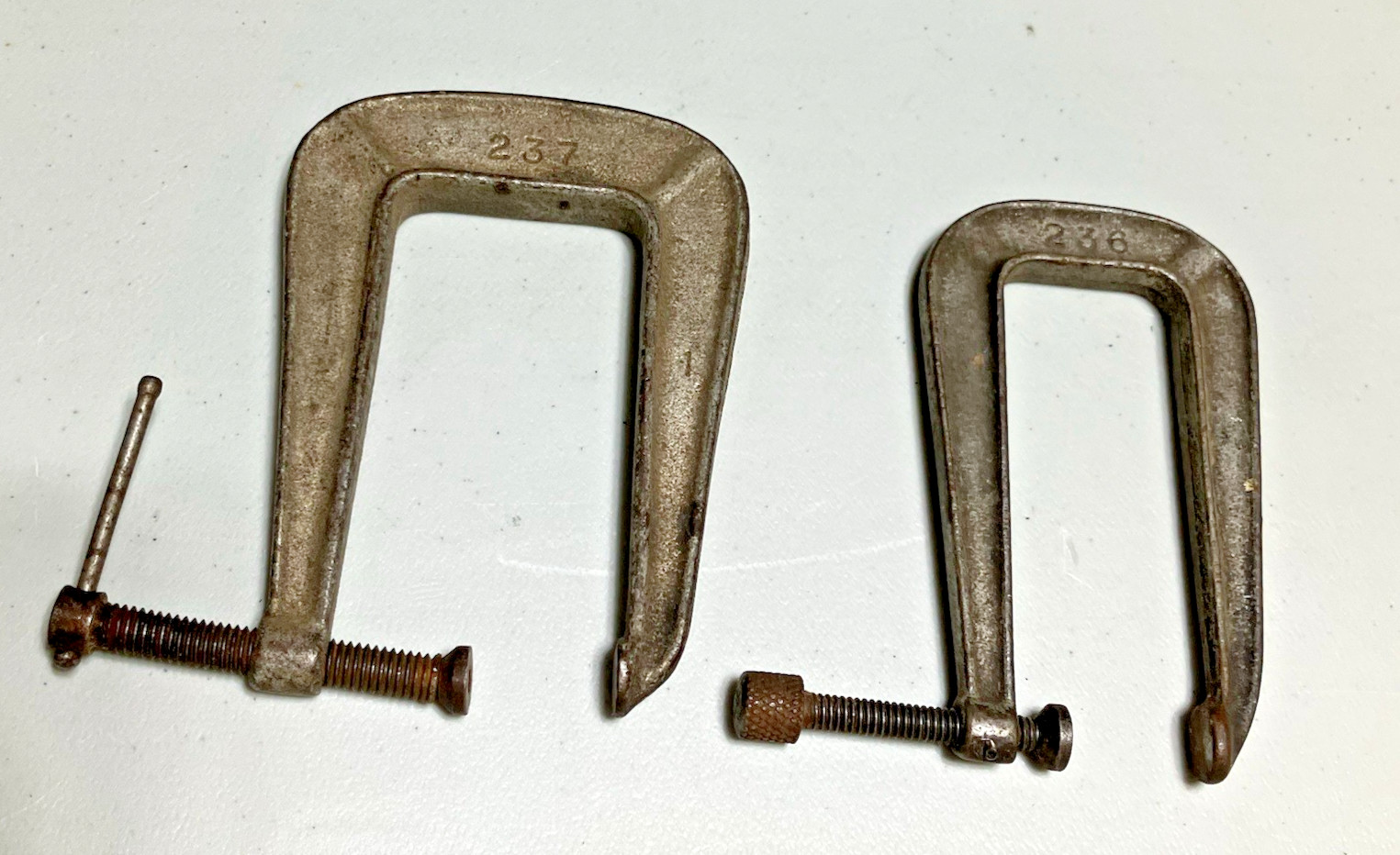 VINTAGE JORGENSEN No. 236 No. 237 C CLAMP SET OF 2 MADE IN USA
