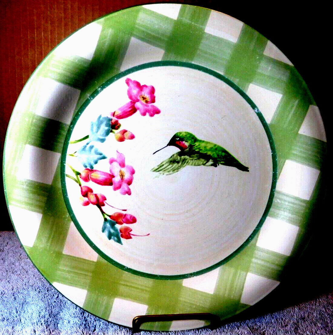 Lenox~2003 Summer Greetings Ruby Throated Humming Bird 1 Dinner Plate 10 3/4 Lenox~2003 Summer Greetings Ruby Throated Humming Bird 1 Dinner Plate 10 3/4