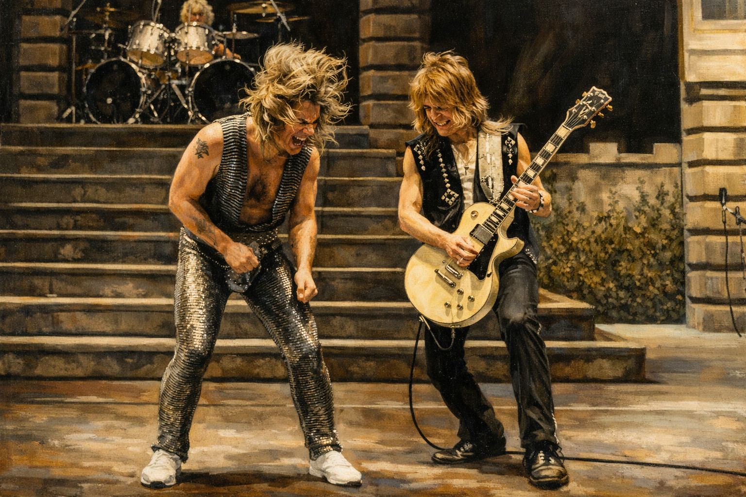 OZZY OSBOURNE & RANDY RHOADS Rock Concert Painting Style Art Poster Photo 24x36