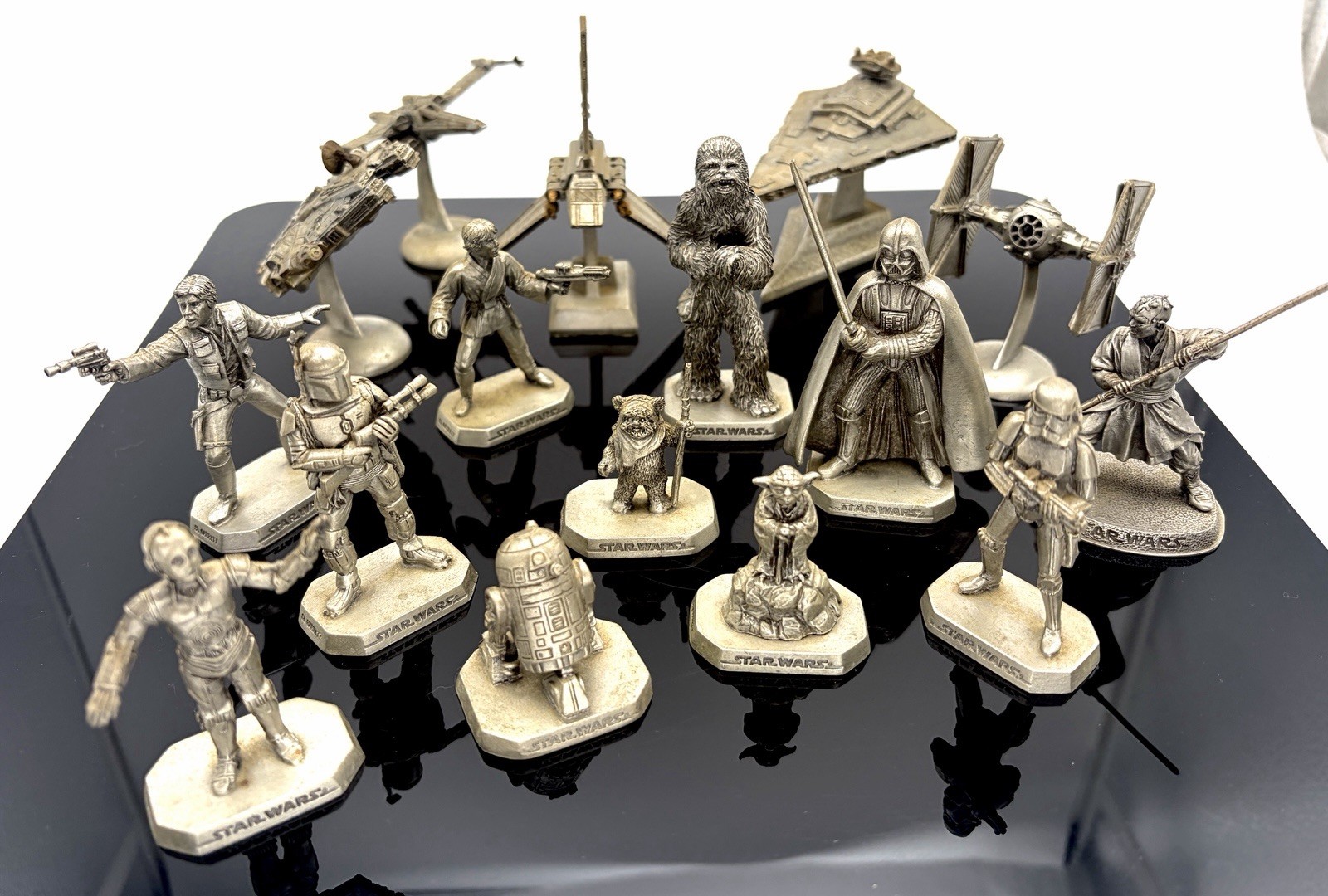 Set of 16 Vintage 90s Rawcliffe Fine Pewter Star Wars miniature figurines