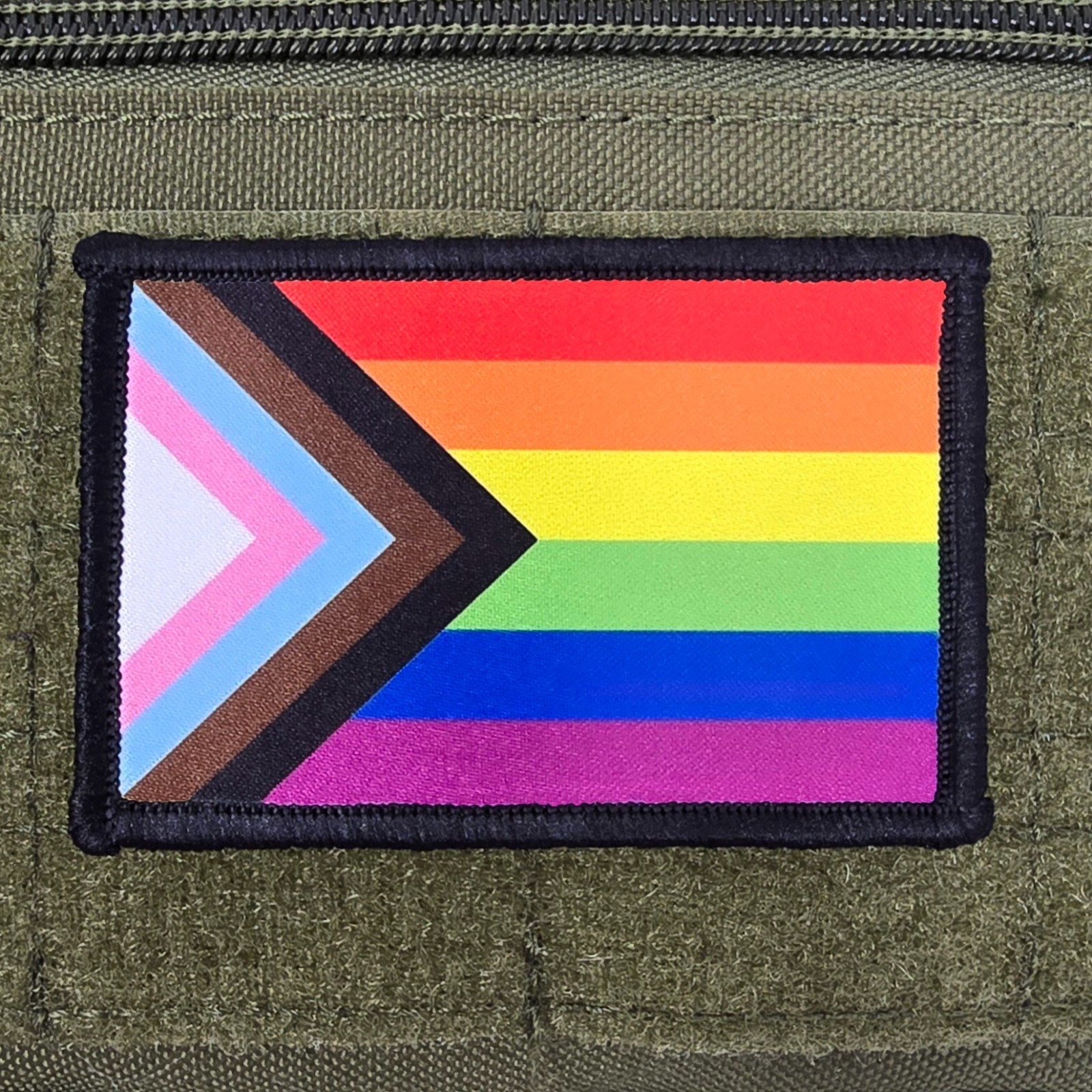 Pride Flag Patch Progress Moral Tactical Military Army USA Flag Hook & Loop 3x2