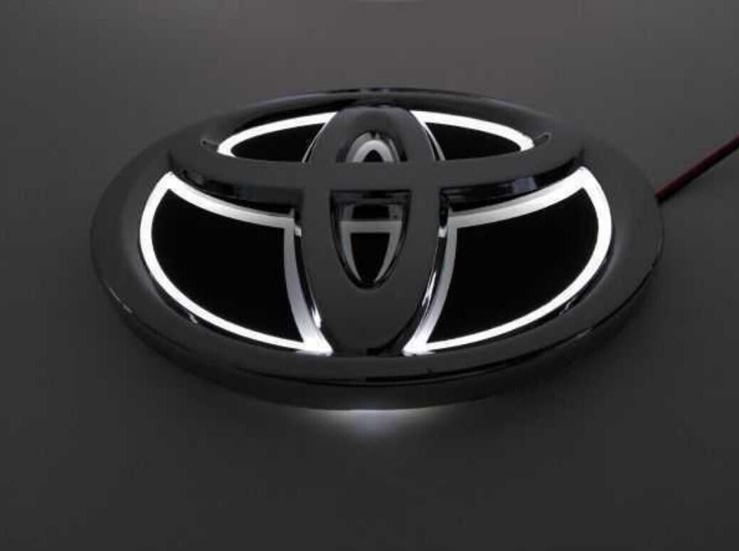 Toyota 5D White LED Emblem 160x110mm Camry Hybrid XV50 Land Cruiser UZJ100W New