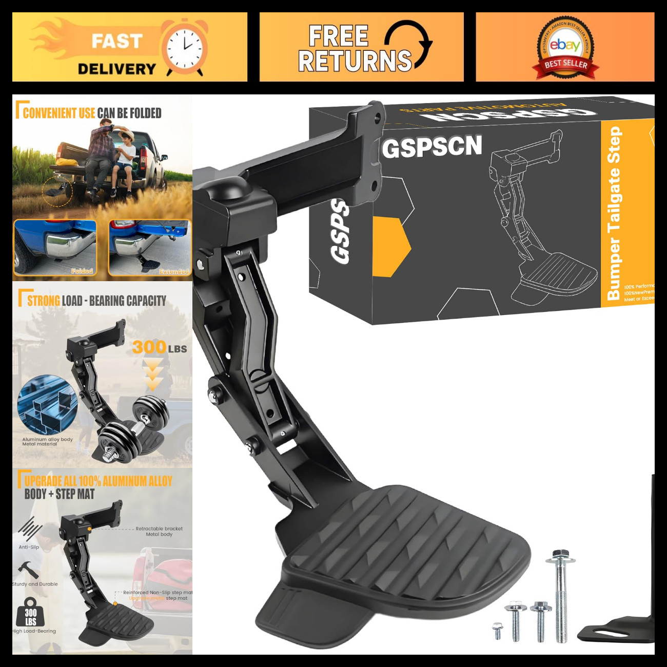 GSPSCN Rear Bed Step Replacement for 2019-2026 Dodge Ram 2500 3500