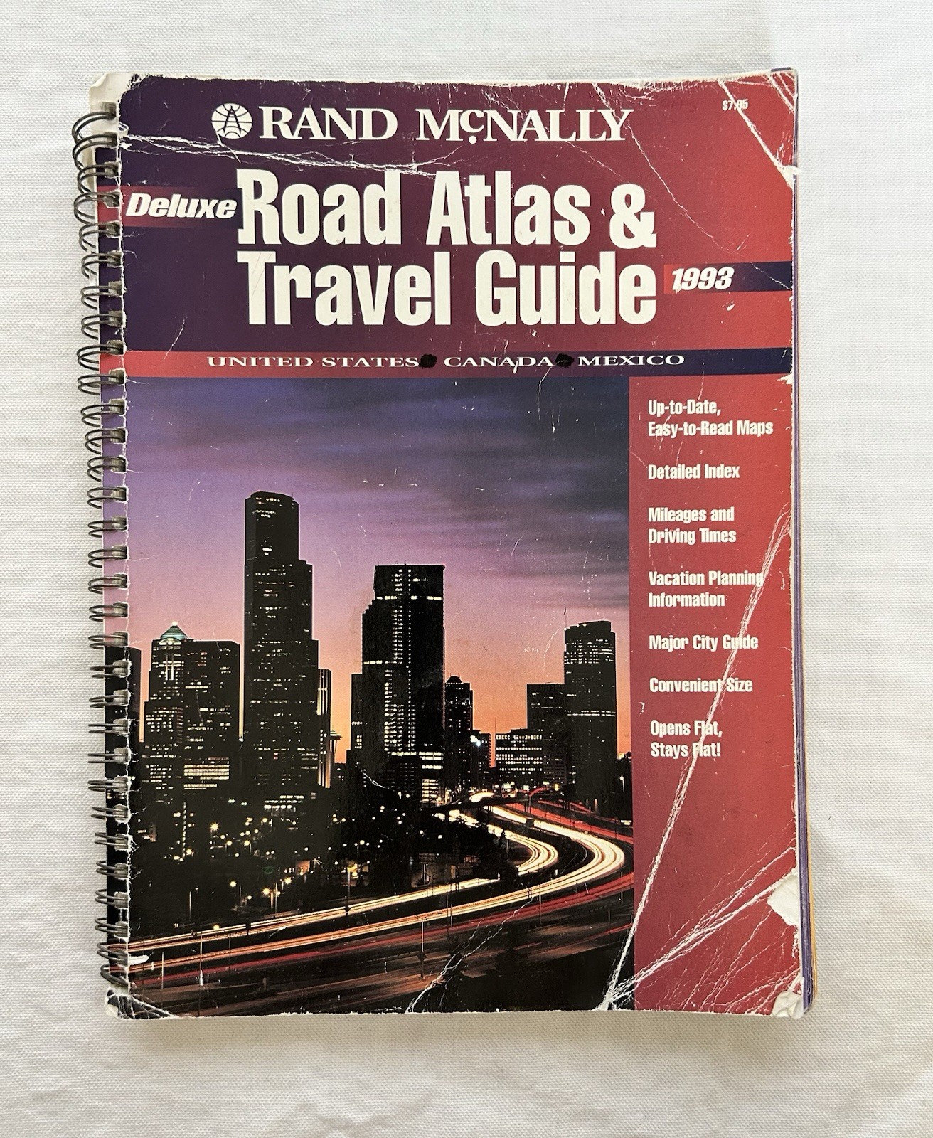 VTG 1993 Rand McNally Deluxe Road Atlas Spiral Ephemera USA Canada Mexico